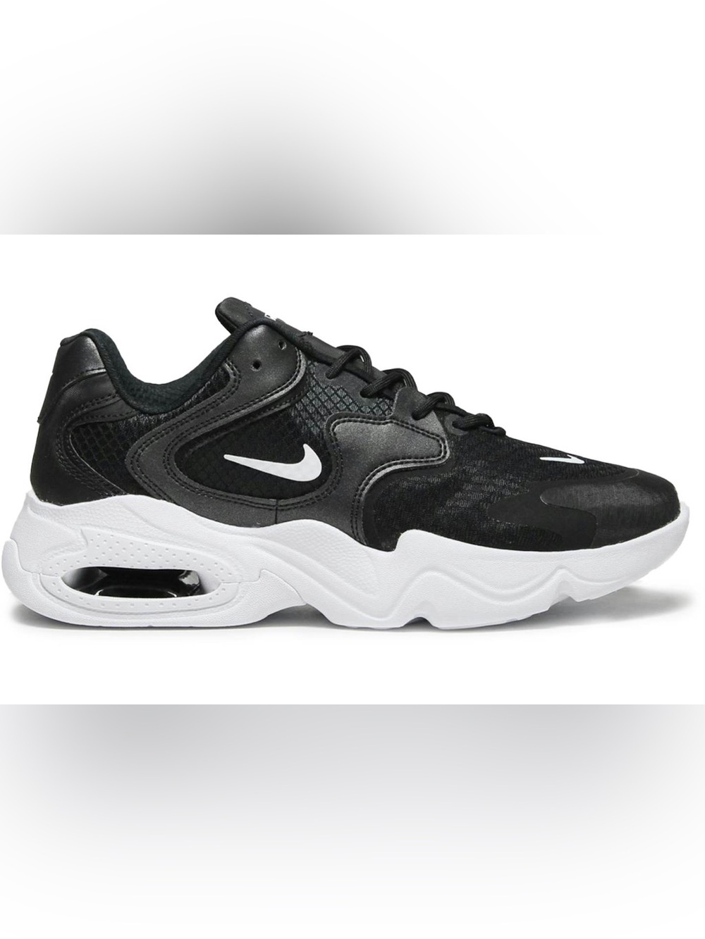 Nike Air Max 2X Black and White Womens Chunky Running Sneakers